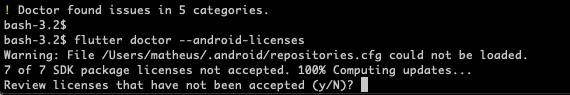 Flutter Doctor Accept  Licenses