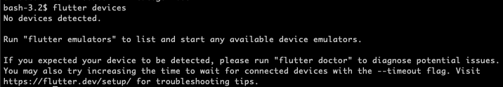 Flutter Doctor No Devices